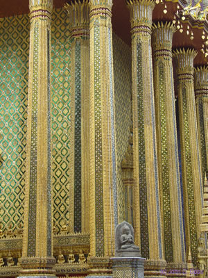 Pillars of Serenity - Wat Phra Keow, Bangkok 2004 by John Goss